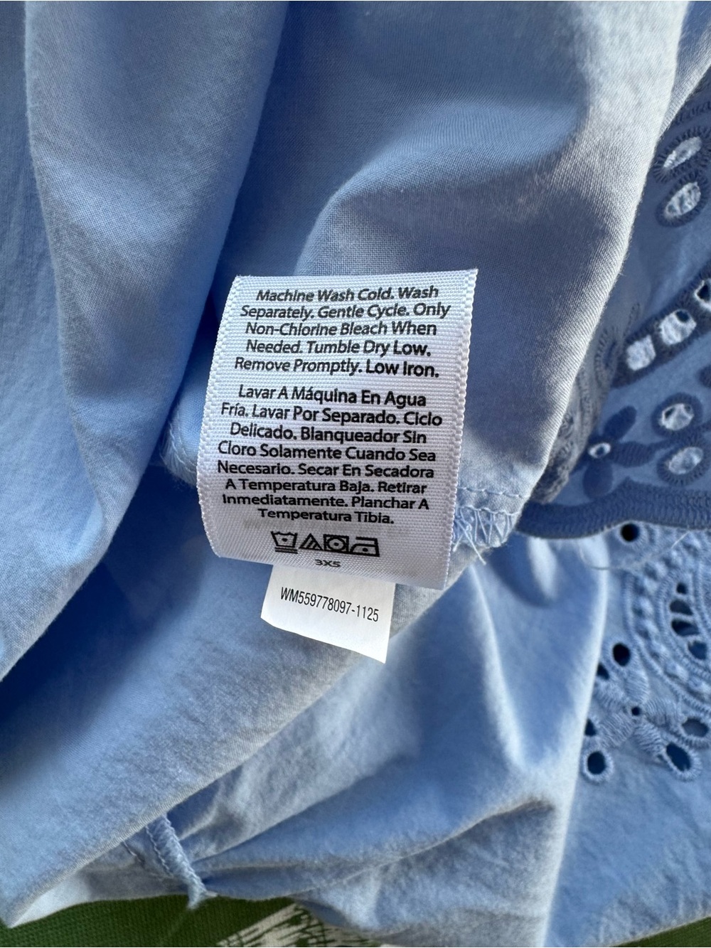 Time and Tru Women's XXL 20 Blue Cotton Eyelet Pull On A-Line Midi Skirt Pockets - Picture 11 of 16